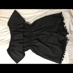 Black Pom Pom Romper